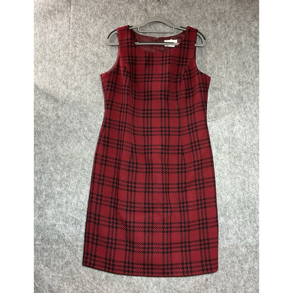 Chadwick Dress Womens PM Red Plaid Wool Blend Sleeveless Petite Medium Retro Y2K